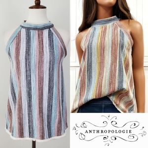 Anthro W5 Striped High Neck Tank Top